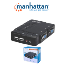 151269 MAN1890001 MANHATTAN 151269   - Mini Switch KVM Compacto d