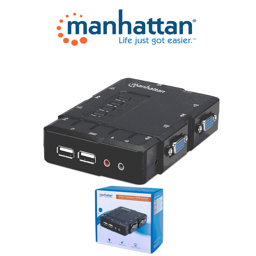 151269 MAN1890001 MANHATTAN 151269 - Mini Switch KVM Compacto d