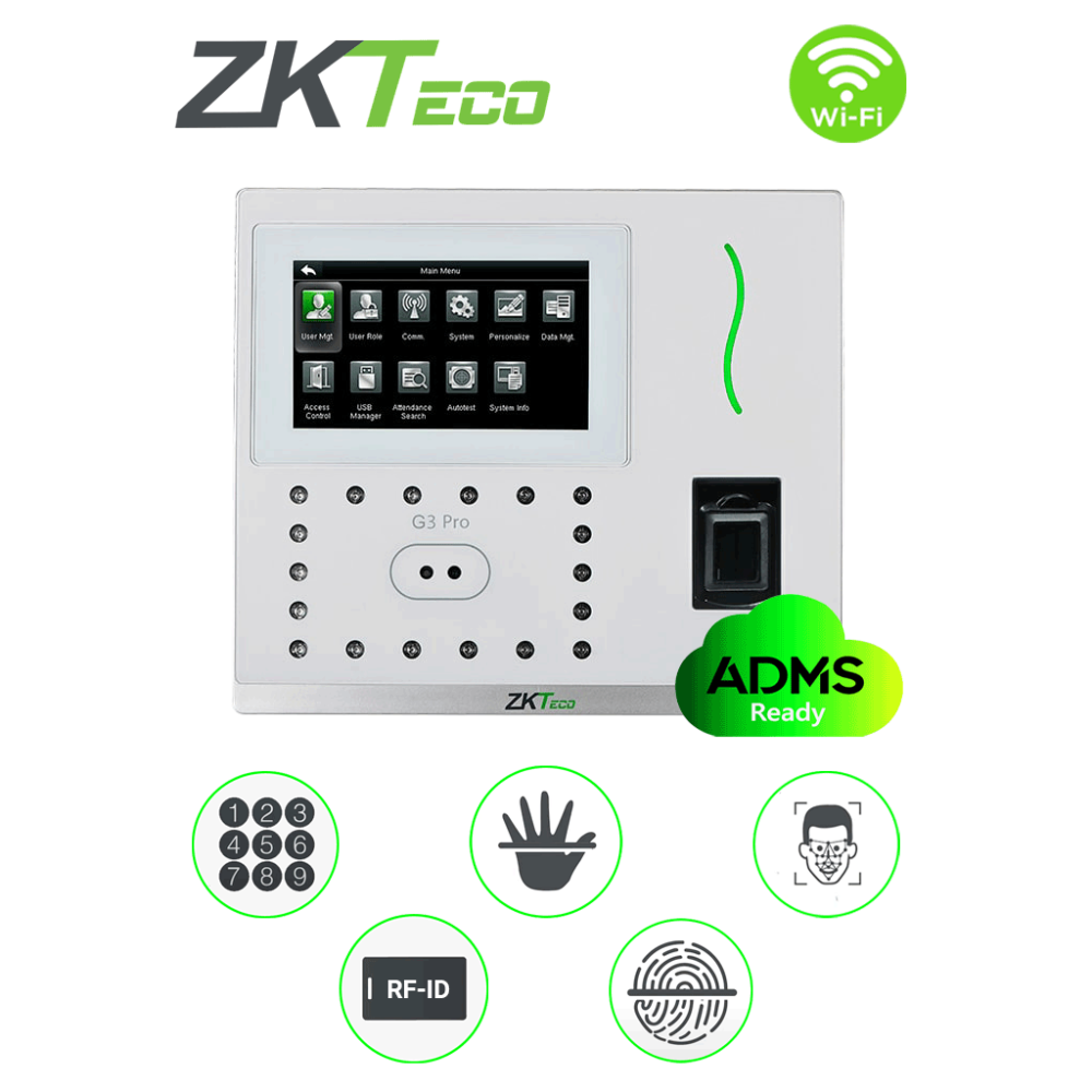 G3PRO WiFI ZKT0810051 ZKTECO G3PROWIFI - Control de Acceso y Asis