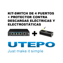 UTEPO UTP3SW0401TP60 KIT- Switch UTEPO con protector contra descargas elctricas y electrostticas/ Switch PoE de 5 Puertos Fast E