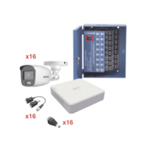 KE1080PL16BCA Kit TurboHD 1080p Lite / DVR 16 Canales / 16 Cmaras Bala Exterior ( 2.8mm) con ColorVu  Micrfono Integado / Trans