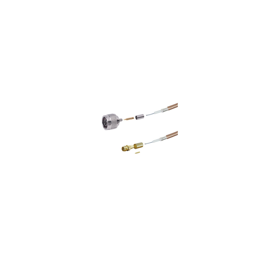 SN142SMAHI100 Jumper de 100 cm tipo RG-142/U con conectores N Macho y SMA Hembra Inverso (Hasta 8 GHz). SN-142-SMAHI-100