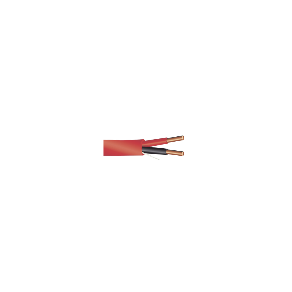 LP214FIRE Cable de Alarma contra incendios Bobina de 305 Metros: 2x14 AWG Color Rojo Tipo FPLR  (UL) FT4 Ideal para Sistemas de