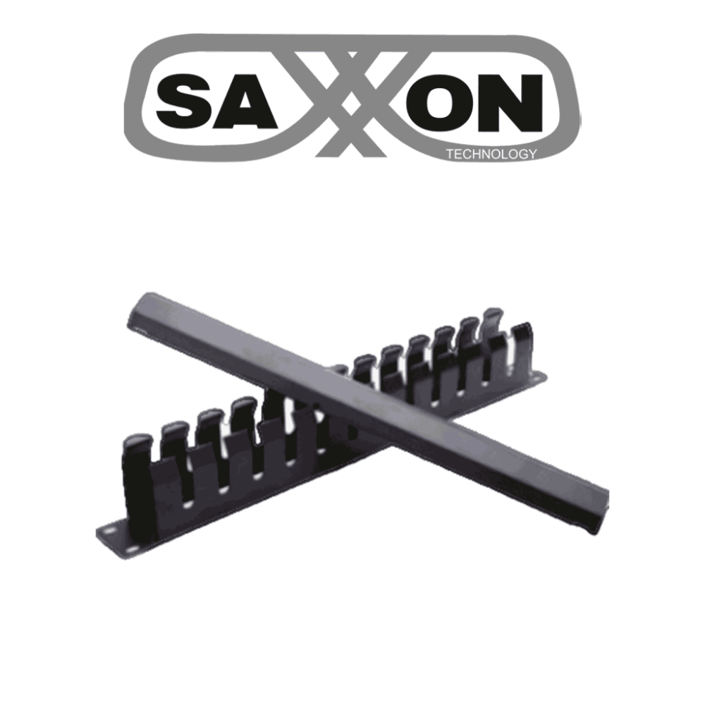 SAXXON SXORGNET24P SAXXON SXORGNET24P - Organizador de cables horizontal con tapa para rack de19" / 1U / 24 posiciones / Color N