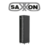 SAXXON SXR42U6642S SAXXON SXR42U6642S - Gabinete de Piso color Negro / 42UR / 1 Ventilador / Puerta de malla de vidrio templado
