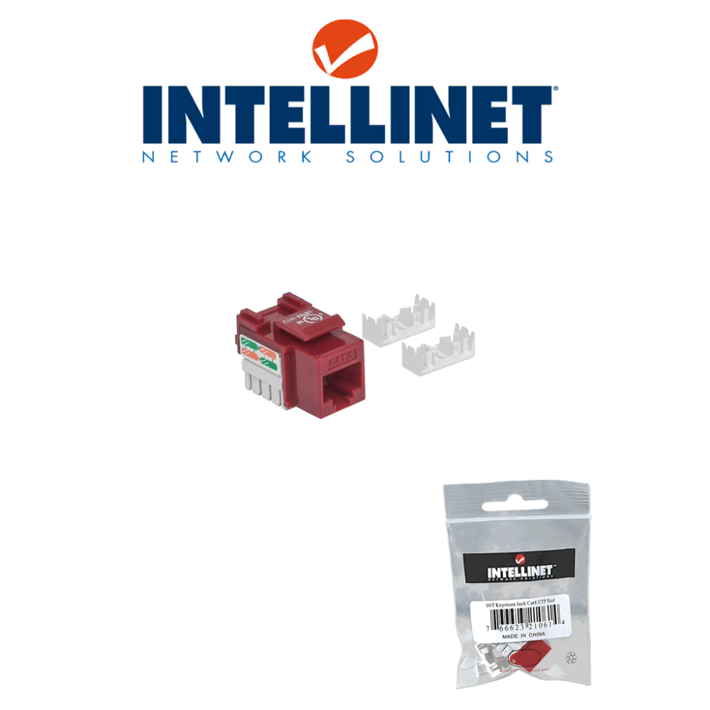 INTELLINET 210614 INTELLINET 210614 - Jack RJ45 /Cat 6 / KEYSTONE / Color rojo / De i