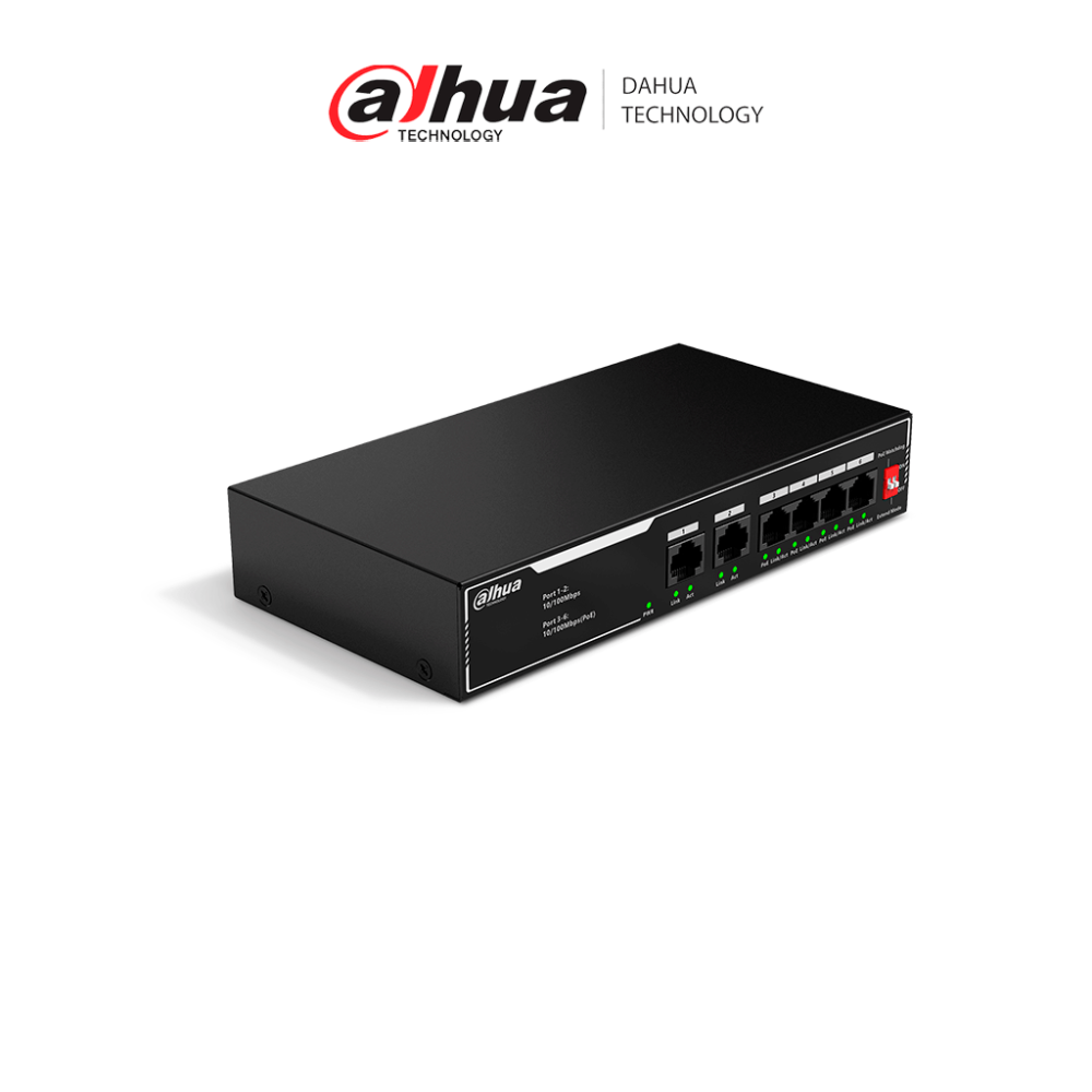 DAHUA DHSF1006LP DAHUA DH-SF1006LP - Switch PoE de 6 Puertos Fast Ethernet/ 4 Puerto