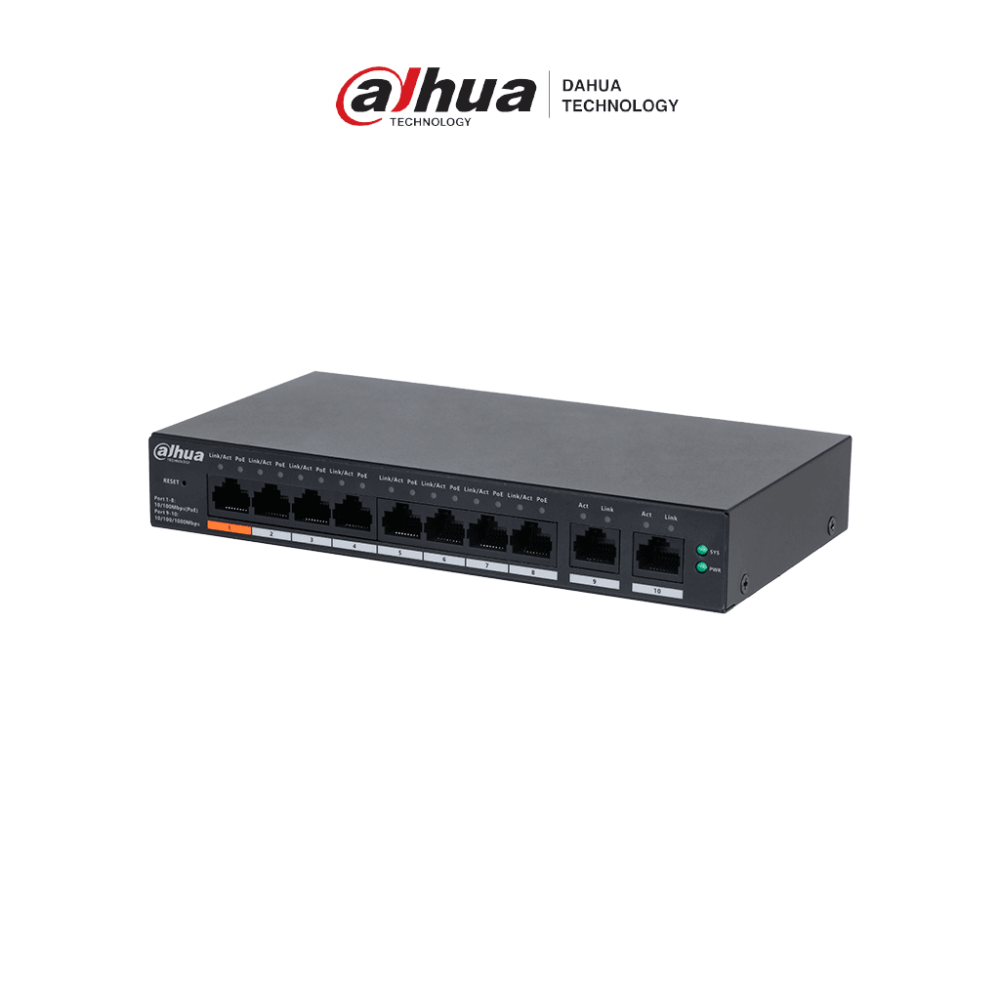 DAHUA DHCS40108ET60 DAHUA DH-CS4010-8ET-60 Switch Poe de 8 Puertos Gigabit/ Poe Intel