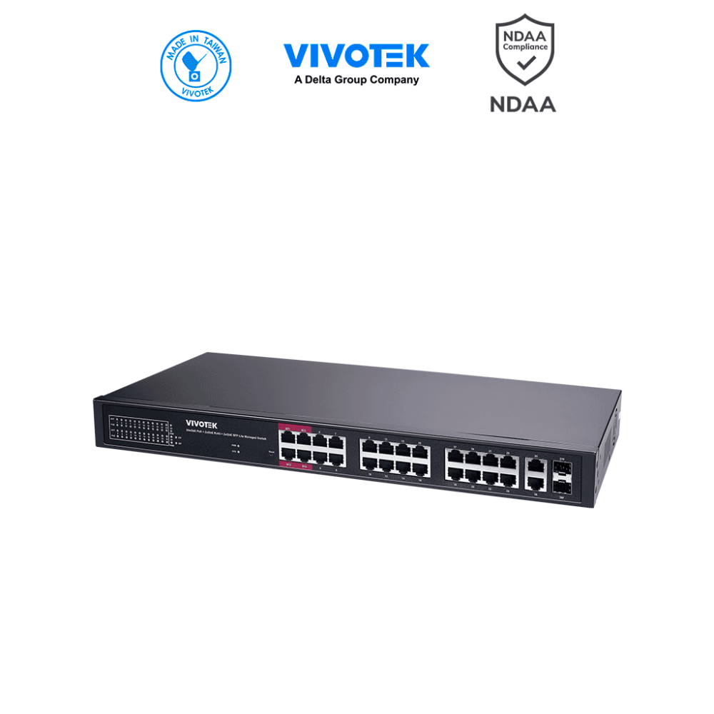 VIVOTEK  VIV3720007 VIVOTEK AW-GEL-285A-380  - Switch PoE  24 puertos Administrable Lite  20 puertos