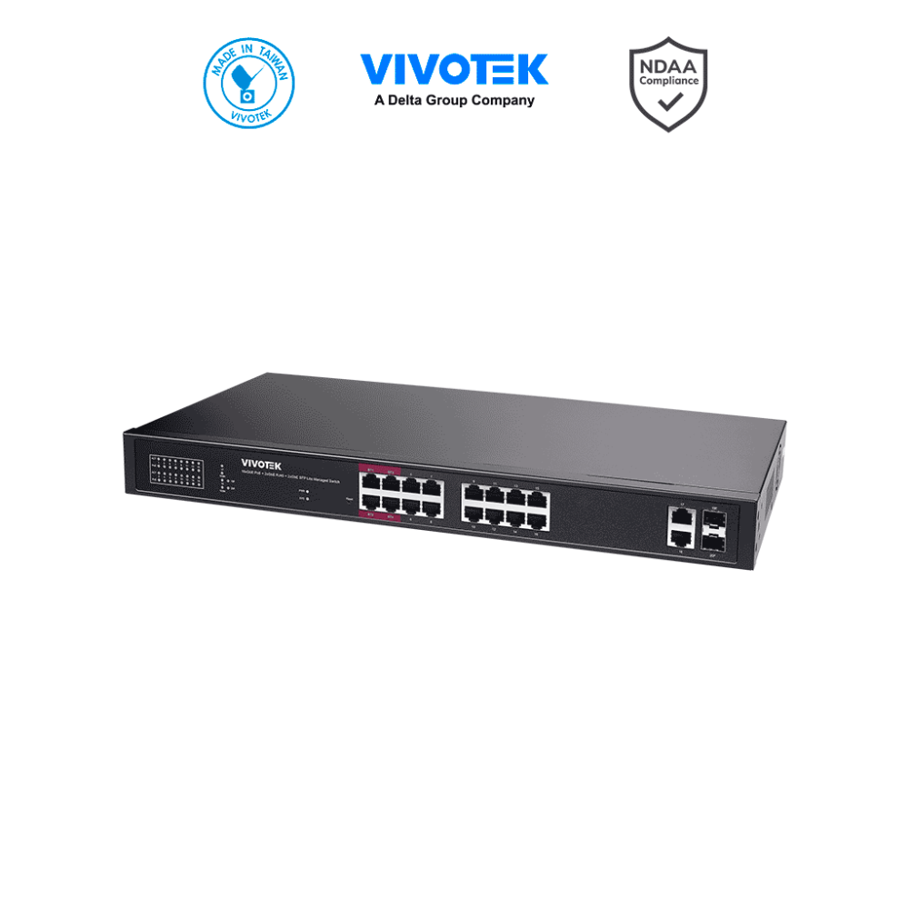 VIVOTEK  VIV3720010 VIVOTEK AW-GEL-205A-260 - Switch PoE 20 puertos Administrable Lite  16 puertos G