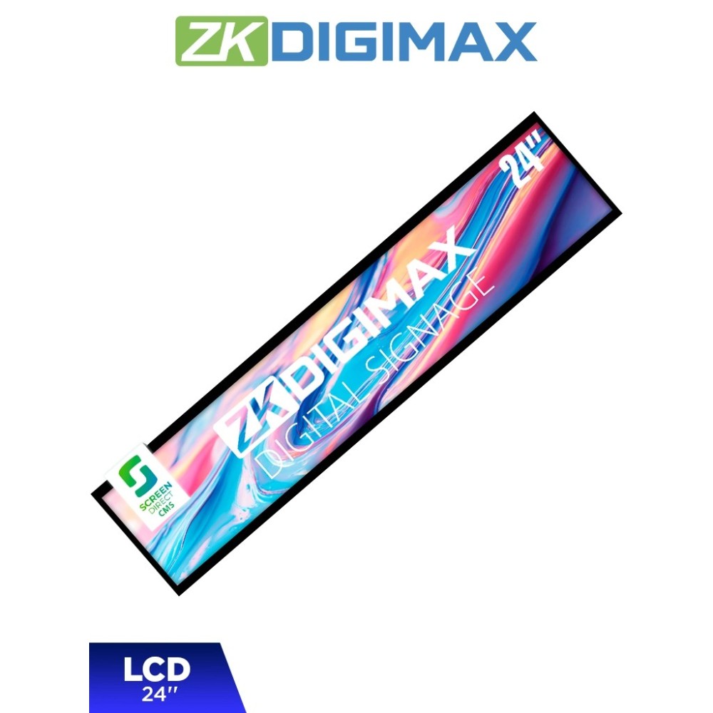 ZKTECO ZKT8080002 ZKDIGIMAX DG03S1W24 - Pantalla LCD Estrecha de 24" para Estantería  Ultrapanorámic