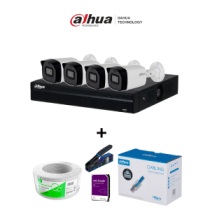 DAHUA DHT3300005 Bundle  NVR+4BulletIP - Compra 1 NVR NVR1104HS-P-S3 de 4 Canales/ 4 cámaras IPC-B1E