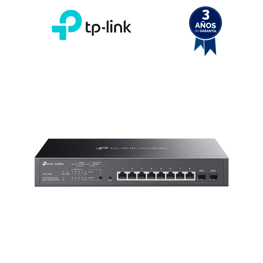 TP-LINK TPL3720015 TP-LINK SG2210MP - Switch JetStream SDN administrable con 8 puertos 10/100/1000 M