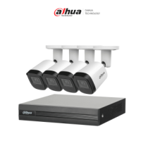 DAHUA DHT0250025 DAHUA KITXVR1B04H-I4B2A51-U - Kit de 4 Cámaras metálicas 5 MP Lente de 2.8mm y un D