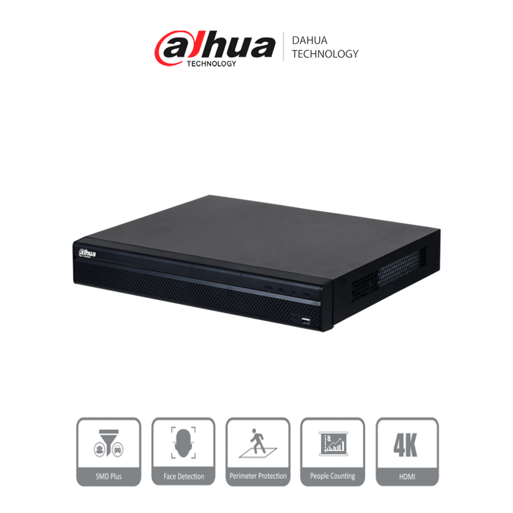 DAHUA DHT0200021 DAHUA DHI-NVR4216-4KS3 NVR de 8 Megapixeles/ 4k/ 16 Canales IP/ Rendimiento de 160