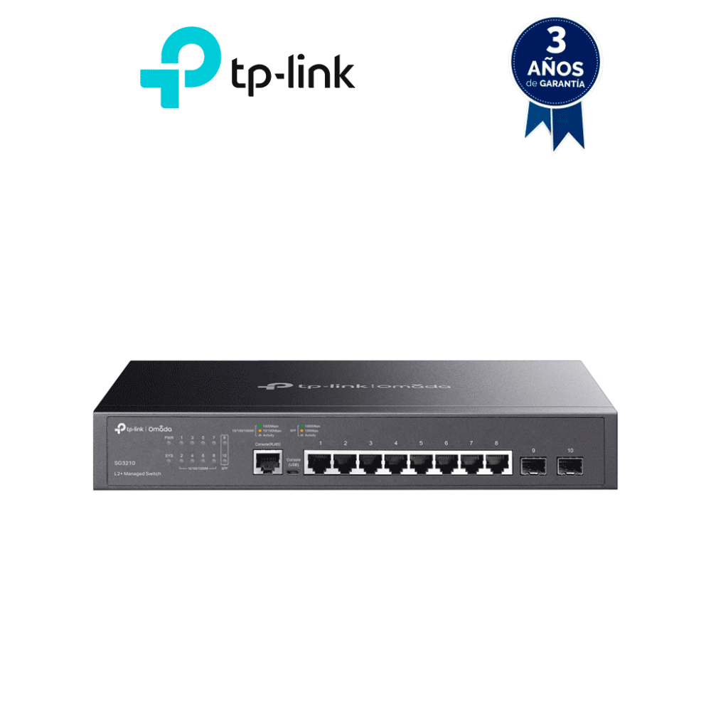 TP-LINK TPL3700026 TP-LINK SG3210 - Switch JetStream administrable con 8 puertos 10/100/1000 Mbps y