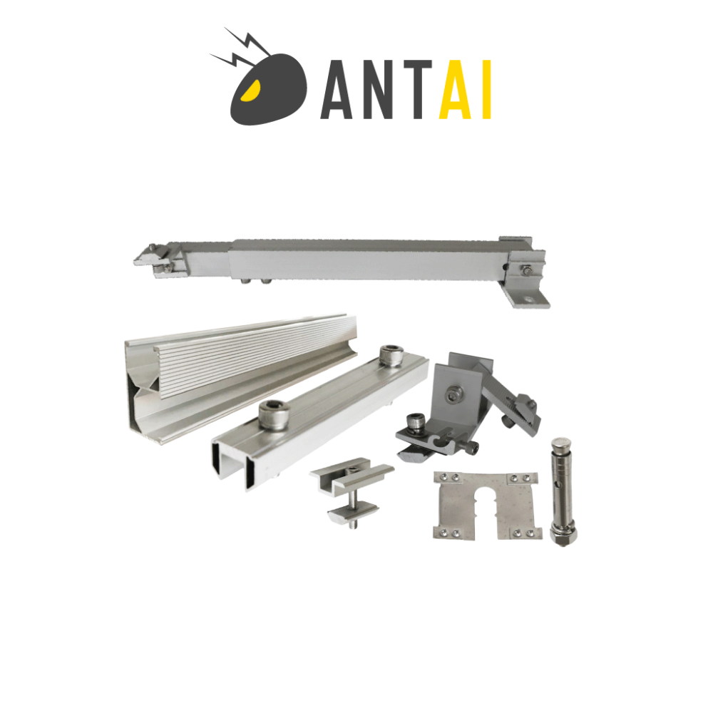 ANTAI  ATI2040012 ANTAI STFLTRF - Kit de estructura de aluminio para 2 módulos con inclinación de 15
