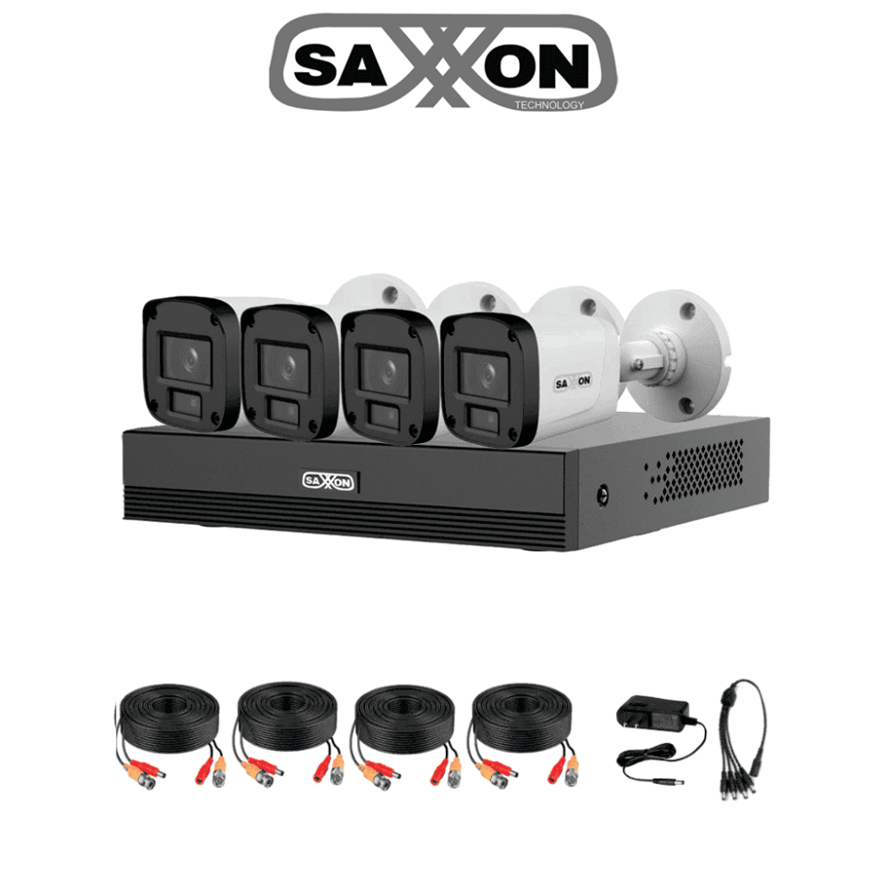 DAHUA DHT0250029 SAXXON SUA-KIT/XVR1E04-I/4-B20M-0280B-Kit de 4Canales HDCVI 1080P/4 Cámaras B20M de