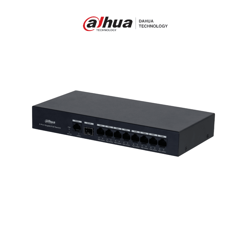 DAHUA DHT3720055 DAHUA DH-PFS3110-8GT-65 - Switch PoE inteligente con 8 puertos Gigabit  60W de pote