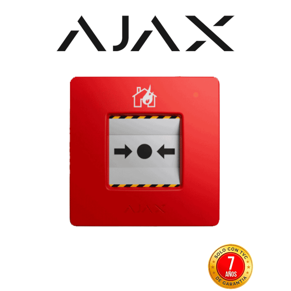 AJAX AJX1210005 AJAX Manual CallPoint (Red) - Estación manual inalámbrica reajustable con escenarios