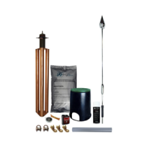 TOTAL GROUND KIT-MASTER-PE09-ALU Kit Pararrayo con Punta Piezoeléctrica de Aluminio Contador de Desc