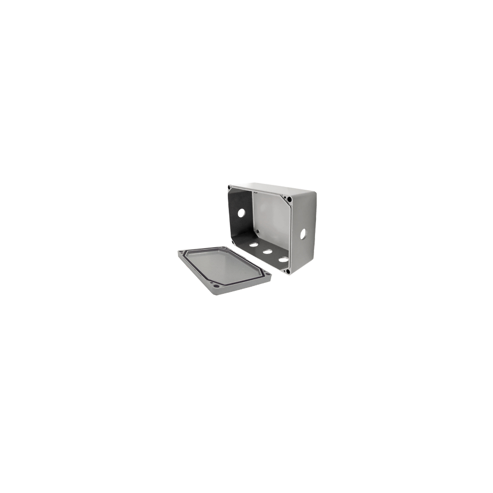 RAWELT JB-0549-61 Caja de Unión de Aluminio con 6 salidas de 3/4" / Orificios 1 Izq - 1 Der - 4 en l