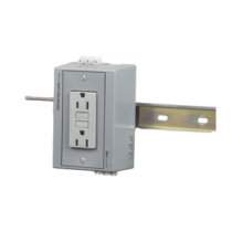 HUBBELL HUB-DRUB-GFI15 Caja Utilitaria para Montaje en Riel Din con Contacto Duplex de 15 A 125 V /