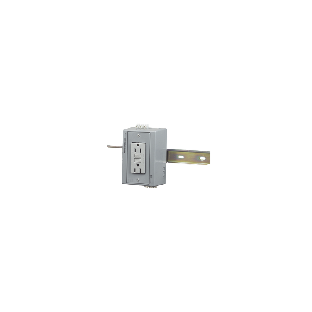 HUBBELL HUB-DRUB-GFI15 Caja Utilitaria para Montaje en Riel Din con Contacto Duplex de 15 A 125 V /