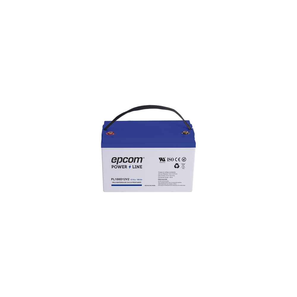 EPCOM POWERLINE PL100D12V2 Batería 12 Vcc / 100 Ah / UL / Tecnología AGM-VRLA / CICLO PROFUNDO / Par