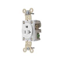 HUBBELL HUB-HBL-5361-W Contacto Sencillo / 20 A 125 V / 2 Polos 3 Hilos / Nema 5-20R / Color Blanco
