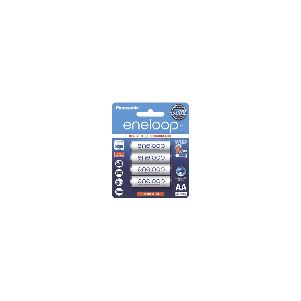 PANASONIC BK3MCCE/4BT Batería Recargable AA 1.2V ENELOOP / Ni-HM / Paquete de 4 Baterías