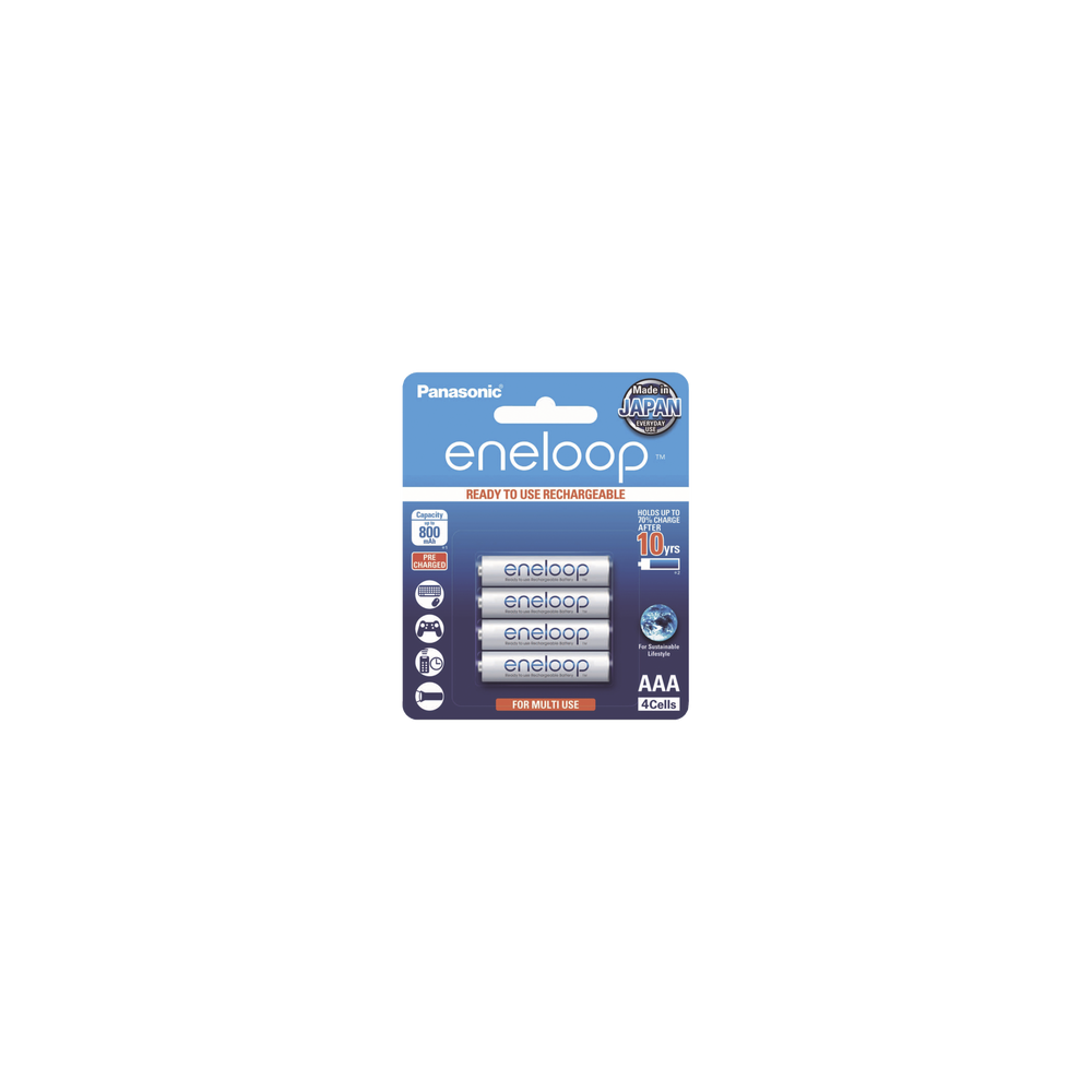 PANASONIC BK4MCCE/4BT Batería Recargable AAA 1.2V ENELOOP / Ni-HM / Paquete de 4 Baterías
