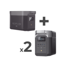 ECOFLOW DLT2MAX-2BP Kit de Estación de Energía Portátil 2048Wh + 2 Baterías Exte