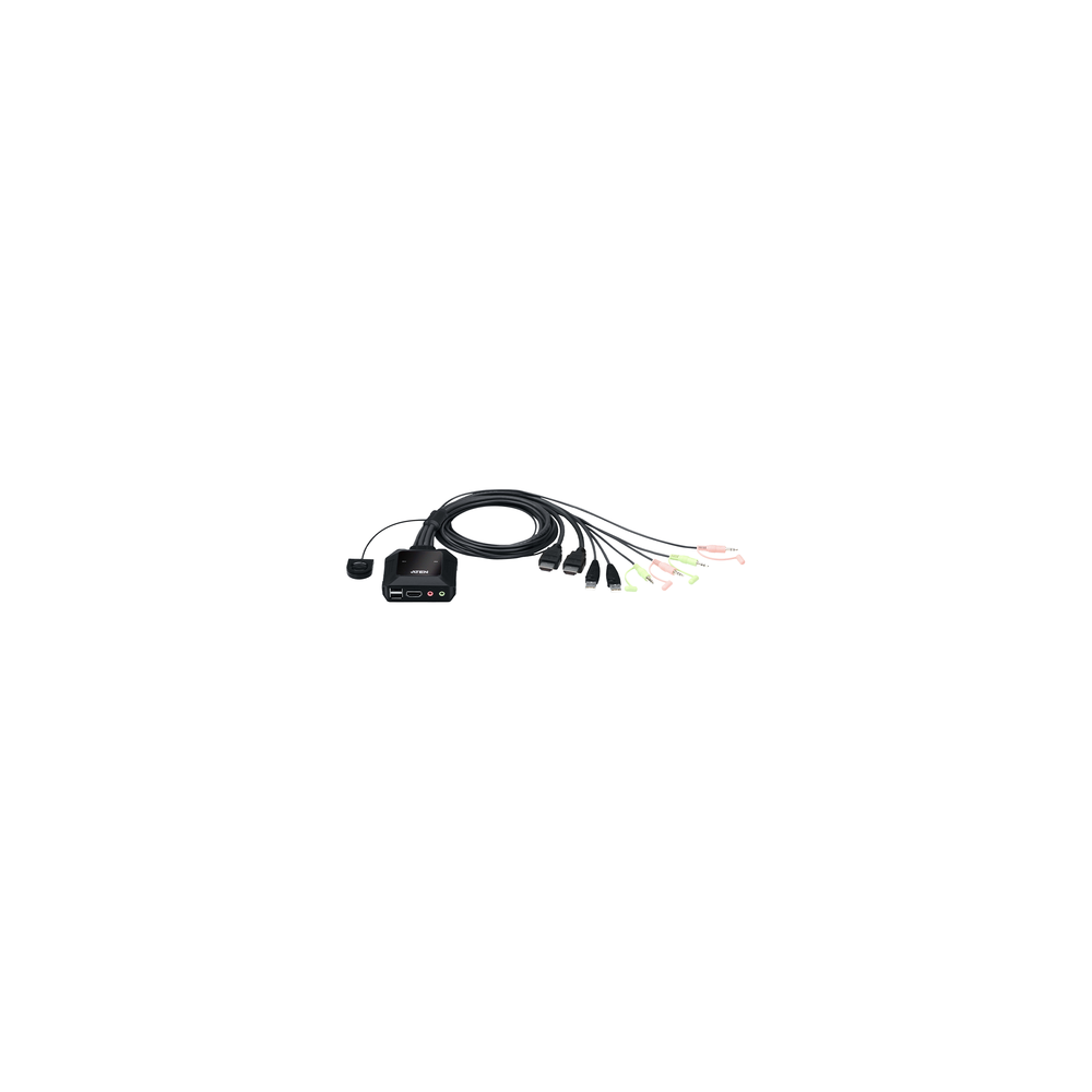 ATEN CS22H Conmutador KVM con cable HDMI 4K USB de 2 puertos con selector de pue