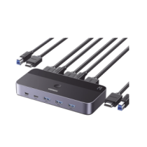 UGREEN 15707 Conmutador KVM HDMI 4K | HDMI 2.0 | 2 Entradas 1 Salida | 4 Puertos