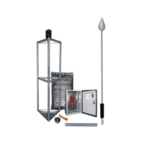 TOTAL GROUND KDA05AI Kit de Pararrayo con Punta con Diámetro de Protección de 300 metros fabricada en Acero Inoxidable