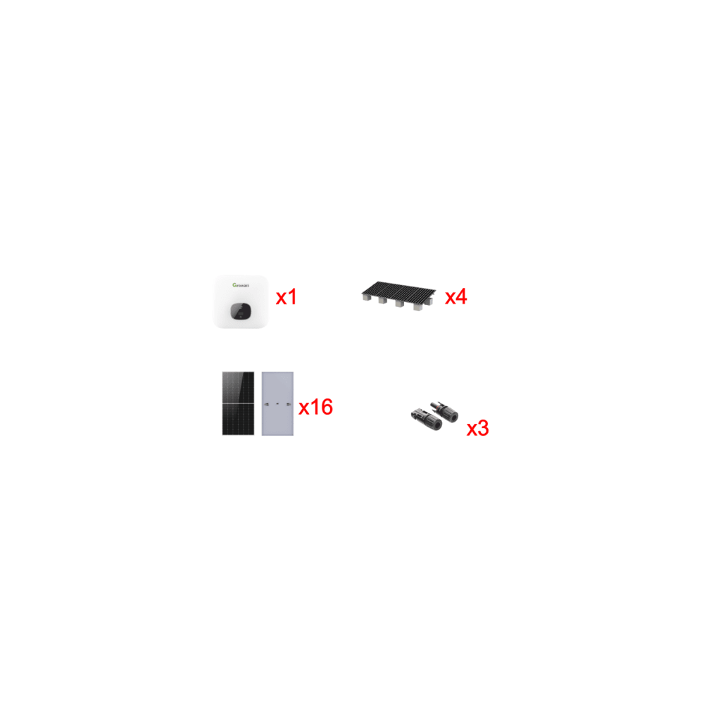 GROWATT MIN10000KIT1 Kit Solar Interconexion / 10kW 220Vca / Inversor GROWATT / Montaje Incluido