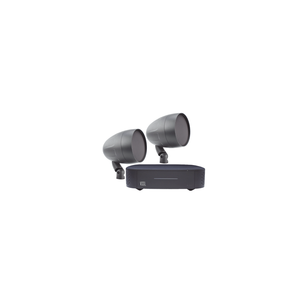 VSSL A1X/2AS2 KIT Amplificador VSSL A1X | 2 Bocinas Acoustiscape TruAudio Modelo AS2T | IP66