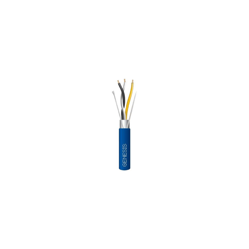 GENESIS 3324-2106 Bobina de 305 Metros / Cable 3 x 22 AWG / Color Azul / Blindado / Plenum / 1 Par Trenzado para Aplicac