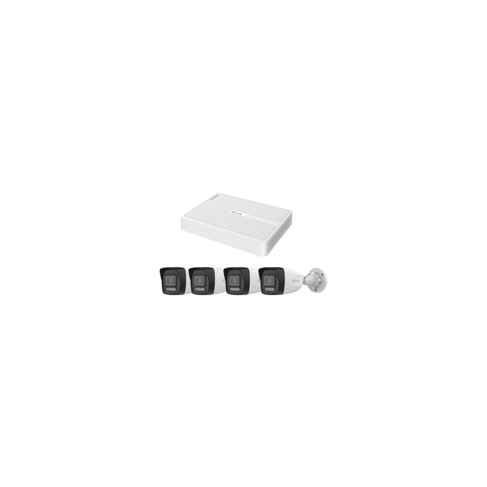 HiLook by HIKVISION KIPH4B4MP/A Kit IP 2 Megapixel / NVR de 8 Canales con 8 Puertos PoE / 4 Cámaras IP Bala para Exterio
