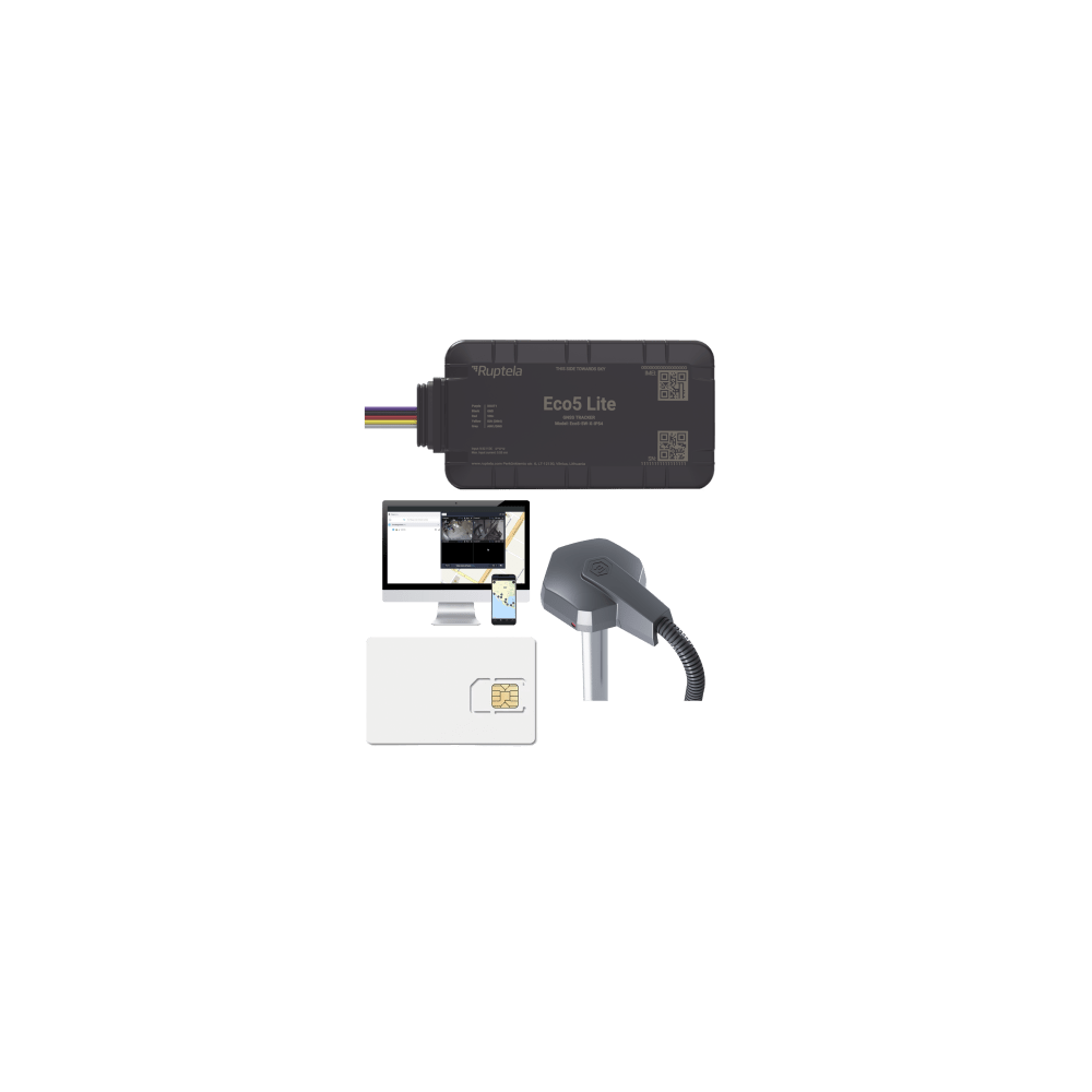 RUPTELA ECO5LITEKITFUEL2 Rastreador Vehicular y Monitoreo de Flota / BLE 5.0 y GNSS / LTE CAT1 y LTE-M con Respaldo 2G /