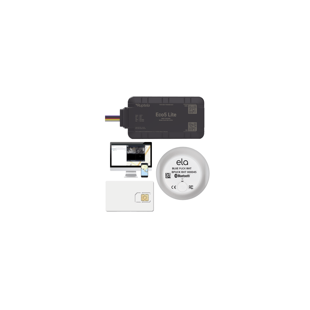 RUPTELA ECO5LITEKITTEMP Rastreador Vehicular y Monitoreo de Flota / BLE 5.0 y GNSS / LTE CAT1 y LTE-M con Respaldo 2G /
