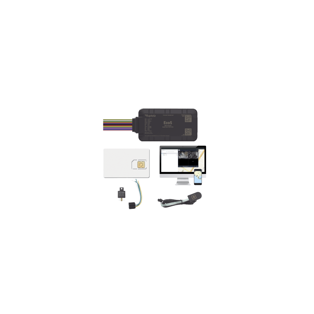 RUPTELA ECO5KIT KIT Dispositivo de Rastreo Vehicular / Conectividad LTE Cat1 y LTE-M / BLE 5.0 / GNSS U-blox / Carcasa I