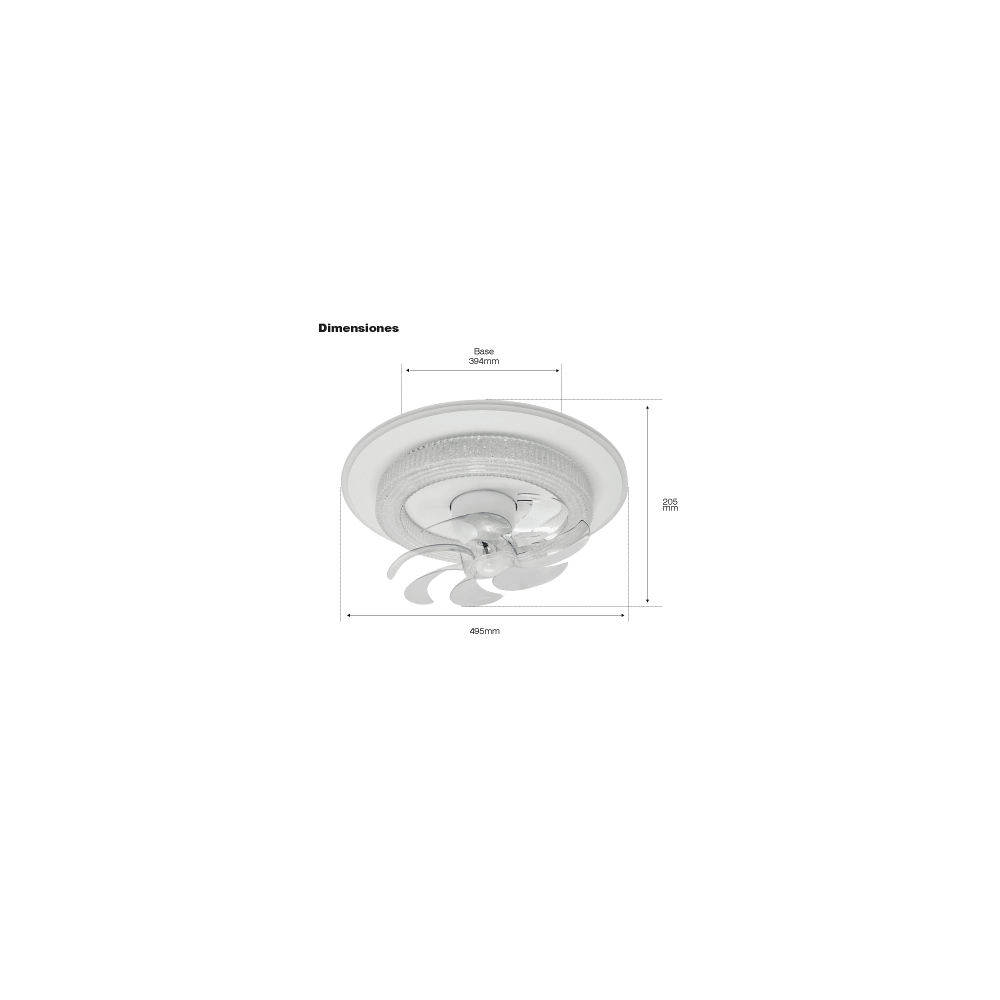 JWJ JLV-028 Ventilador de Techo con Luminario LED de 110 V CA 50/60 Hz / 88 W / 3 Tonos de Luz (6500 - 4 000 - 2 700 K)