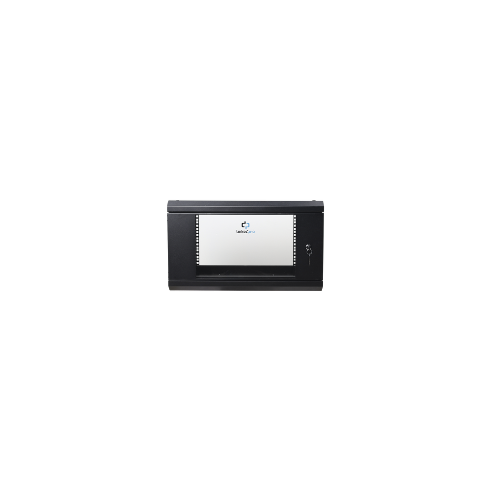 LINKEDPRO SR-1906-LH3G Gabinete de Pared de 6U con Puerta de Cristal Templado 455 mm de Profundidad Total Rack de 19in A