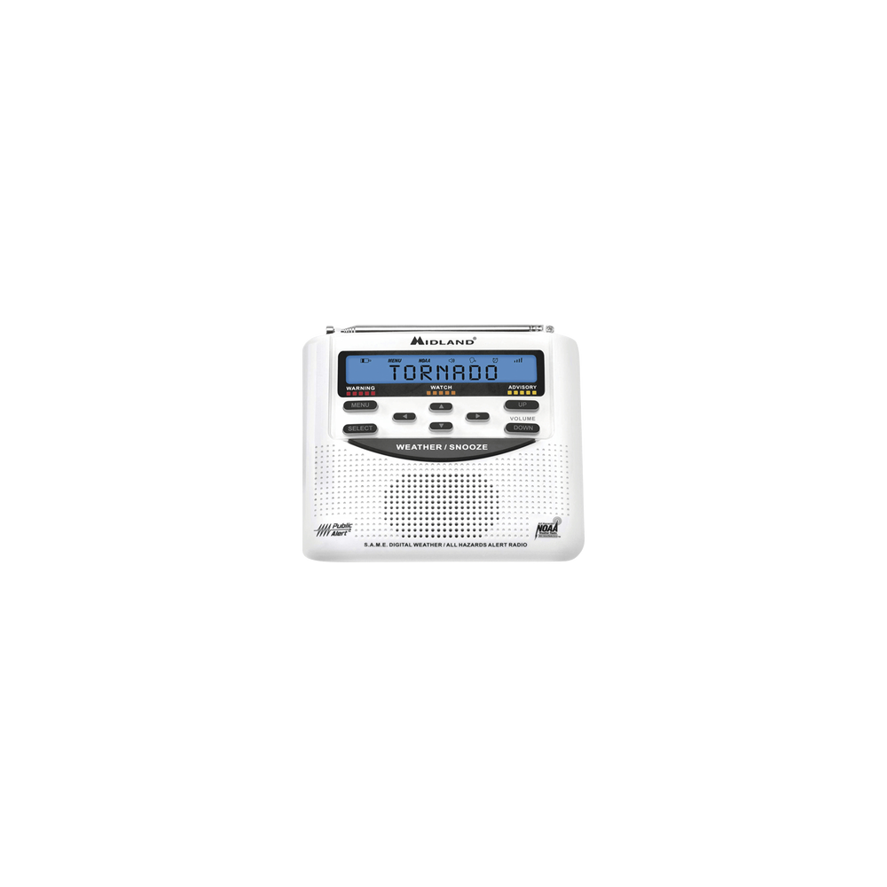 MIDLAND WR120DSP Radio receptor del Sistema de Alerta Sísmica Mexicano y meteorológico NOAA vía radio en VHF y mediante
