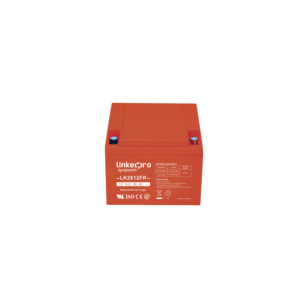 LINKEDPRO BY EPCOM LK2612FR Batería 12 V / 26 Ah / UL / Tecnología AGM-VRLA / Vida útil promedio de 5 años / Retardante