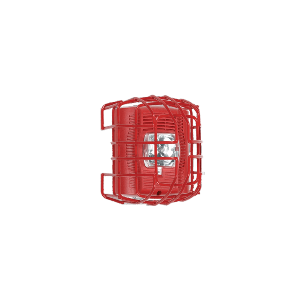 STI STI-9708-R Protector De Rejilla Anti Vandalismo Y Golpes Accidentales Color Rojo Para Sirenas/Estrobos/Bocinas Syste