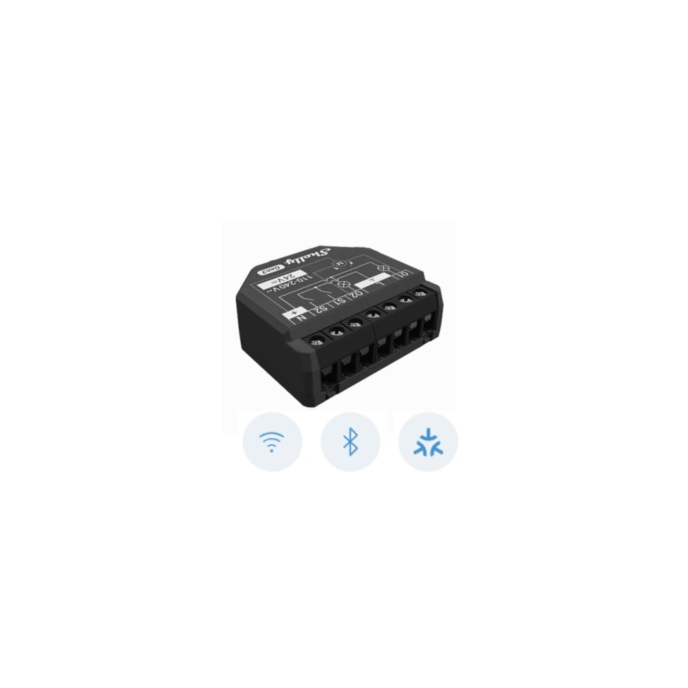 SHELLY SHELLY2PMGEN3 Apagador inteligente Wifi 2.4 / 2 canales Para apagador doble / 10A por canal / Compatible con asis