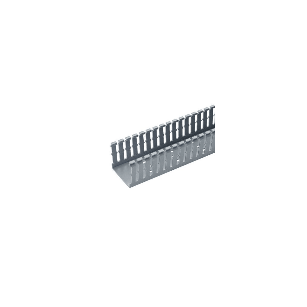 PANDUIT F2X3LG6 Canaleta Ranurada de PVC sin Tapa Tipo F 2.25 in de Ancho 3.14 in de Alto y 1800 mm de Largo Color Gris